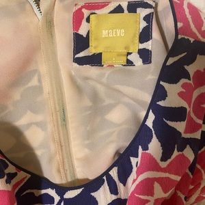 Anthropologie MAEVE Peralta Dress Pink Blue Bird Floral